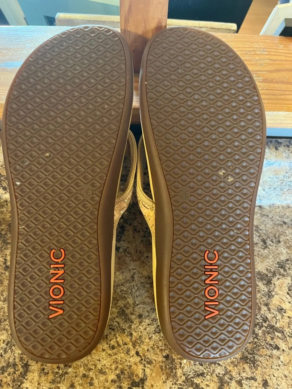 Women’s‎ Beige Cork-Pattern Flip Flop Sandals
